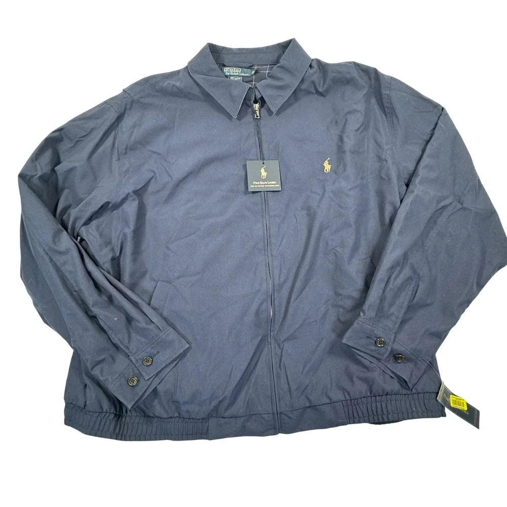 Polo Ralph Lauren Mens Bi-Swing Windbreaker Jacket Navy Blue 2XB Big & Tall NWT